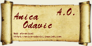 Anica Odavić vizit kartica